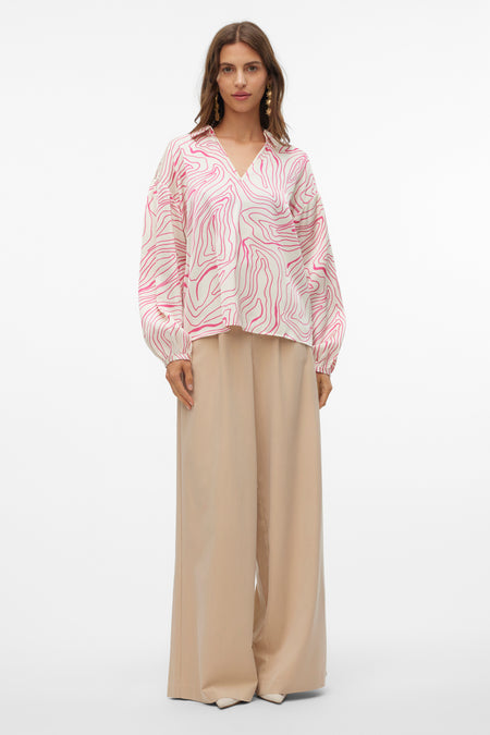 VMROBIN L/S V-NECK TOP WVN EXP BTQ GA