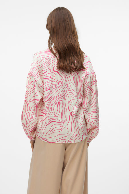 VMROBIN L/S V-NECK TOP WVN EXP BTQ GA
