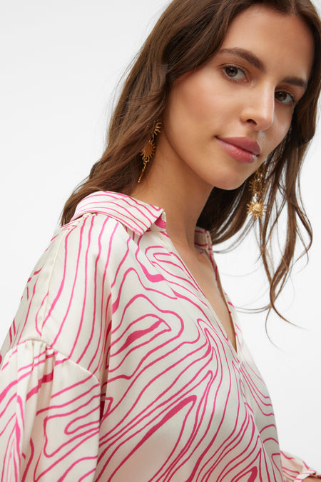 VMROBIN L/S V-NECK TOP WVN EXP BTQ GA