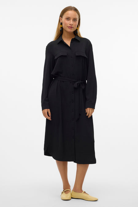 VMALVA L/S CALF SHIRT DRESS WVN GA