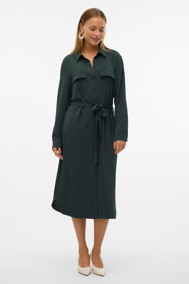 VMALVA L/S CALF SHIRT DRESS WVN GA