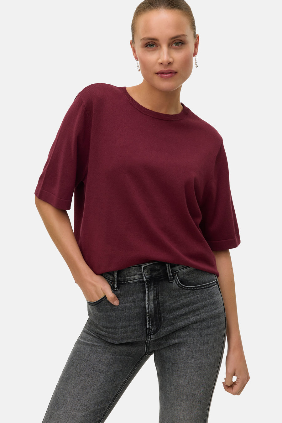 Pull à col rond - Bordeaux - VERO MODA®