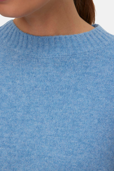 Pull à col rond - bleu