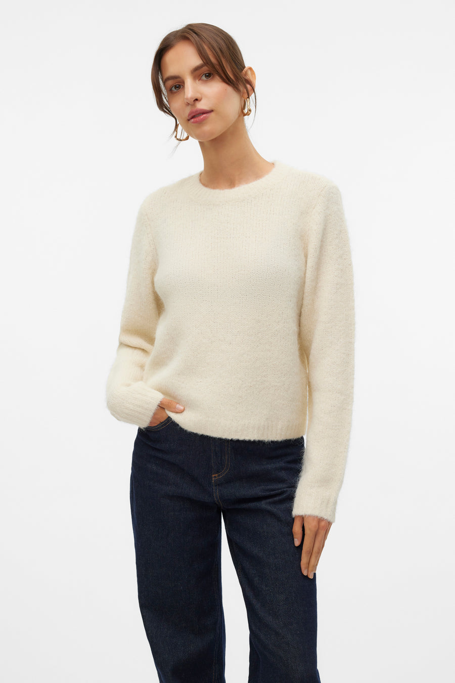 Pull à col rond - écru - VERO MODA®
