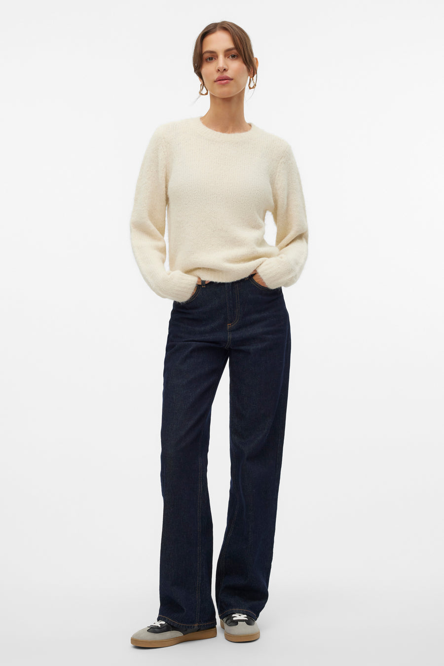 Pull à col rond - écru - VERO MODA®