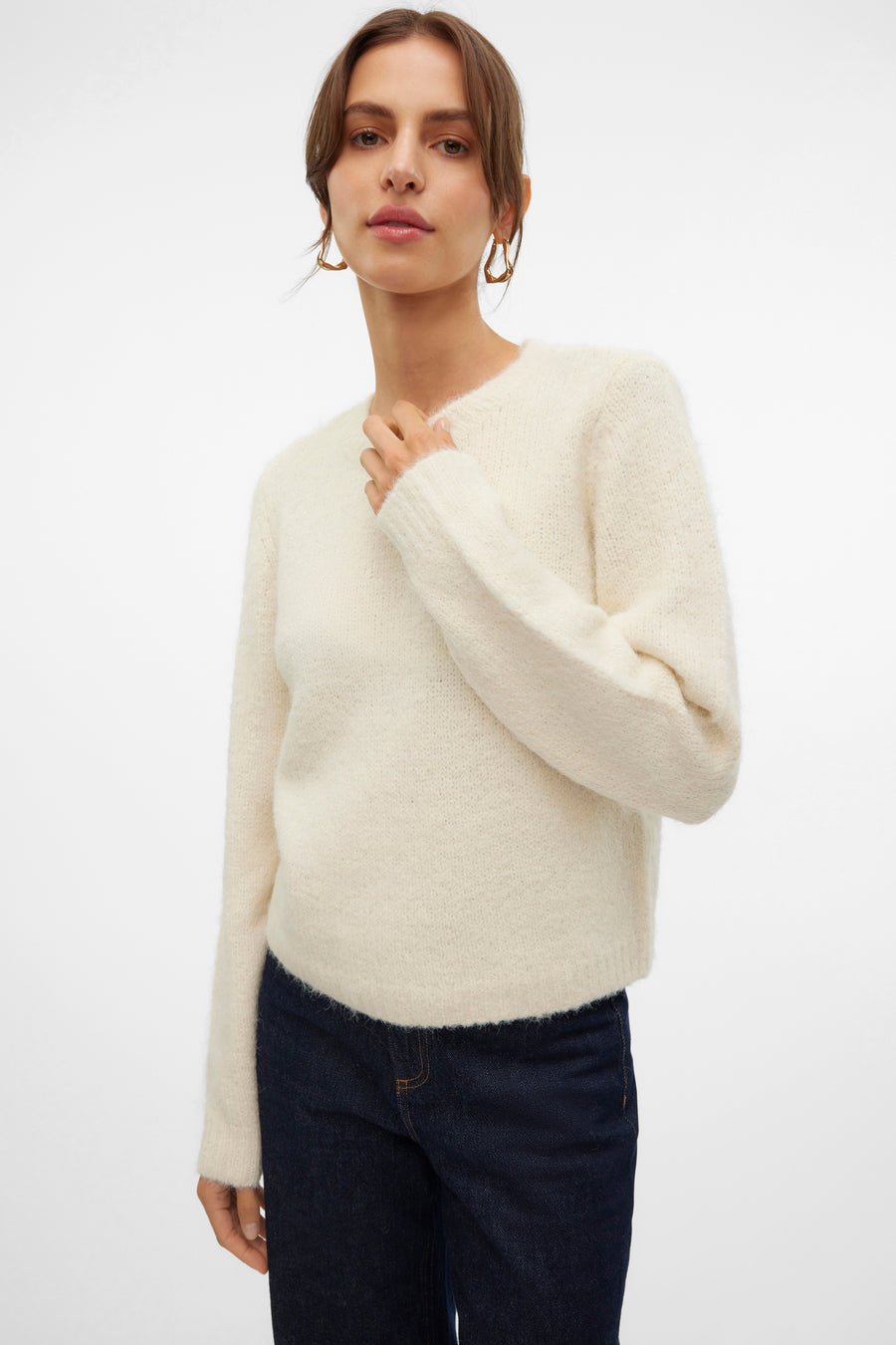 Pull à col rond - écru - VERO MODA®