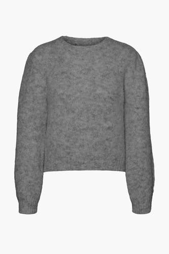 Sweat-shirt gris avec col rond de VERO MODA, texture douce.