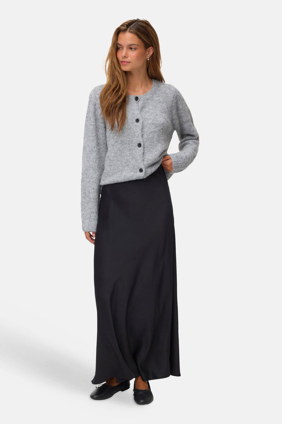 Cardigan - Medium Grey Melange