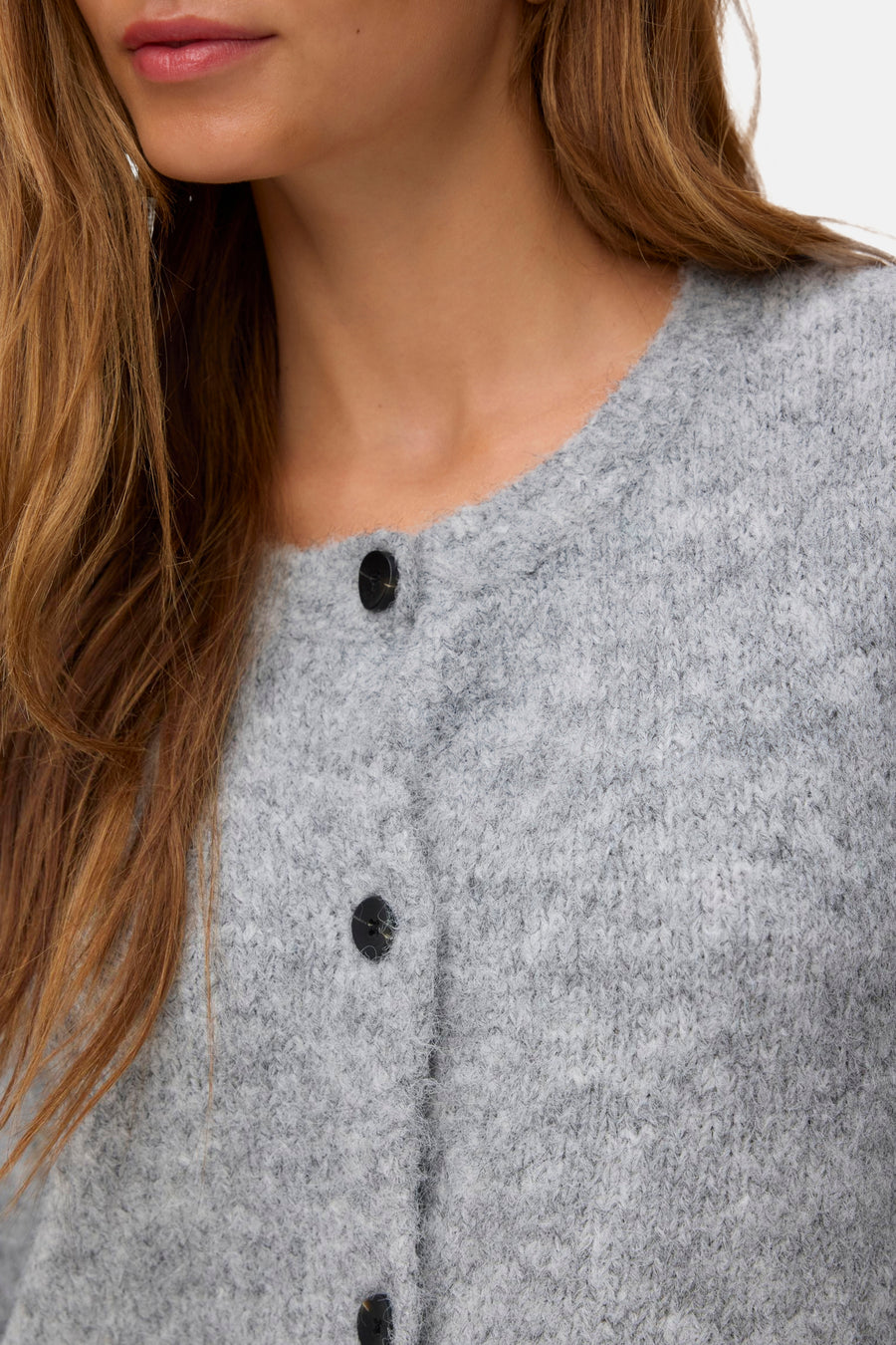 Cardigan - Medium Grey Melange