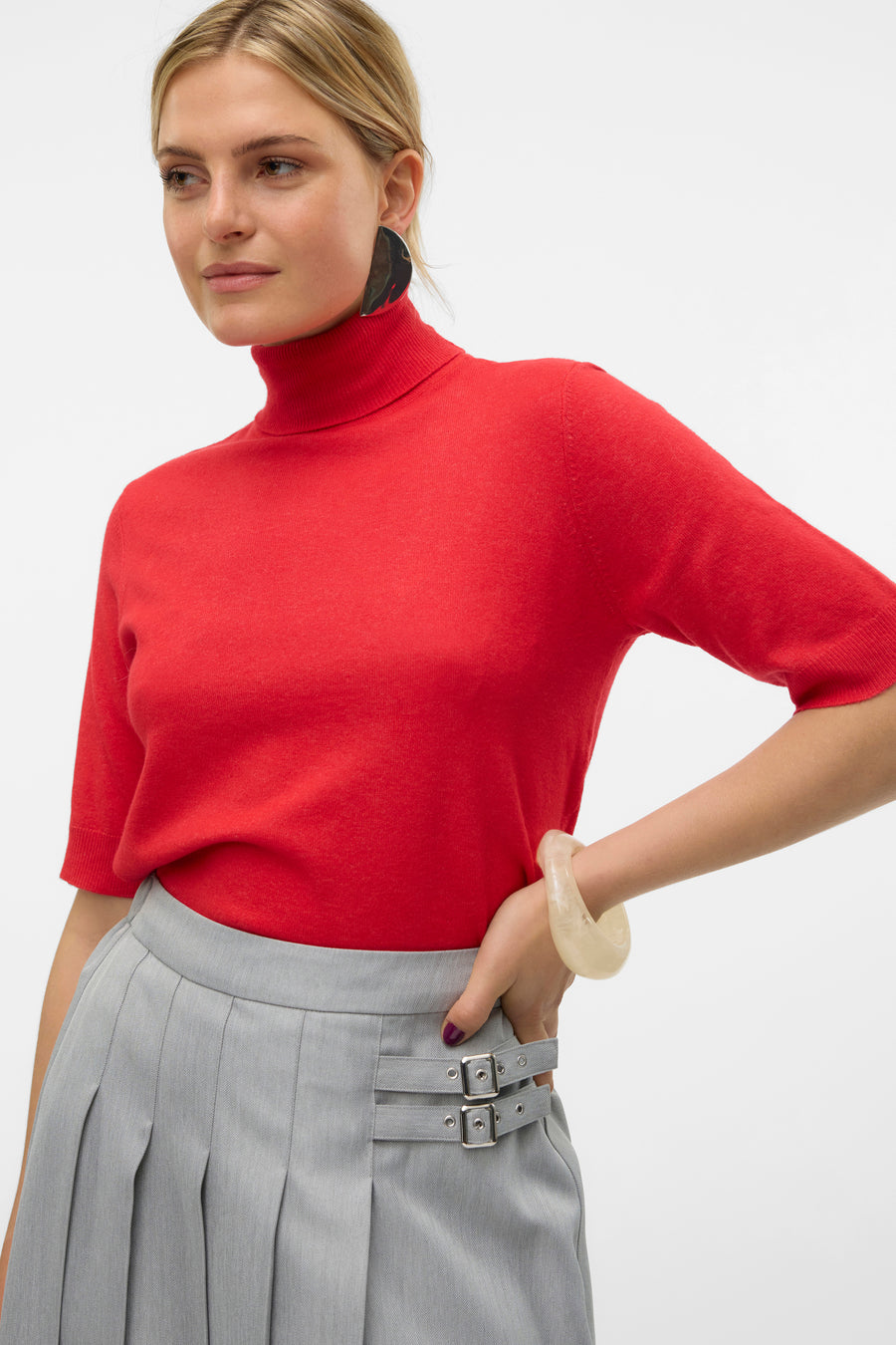 Pull à col roulé - rouge - VERO MODA®