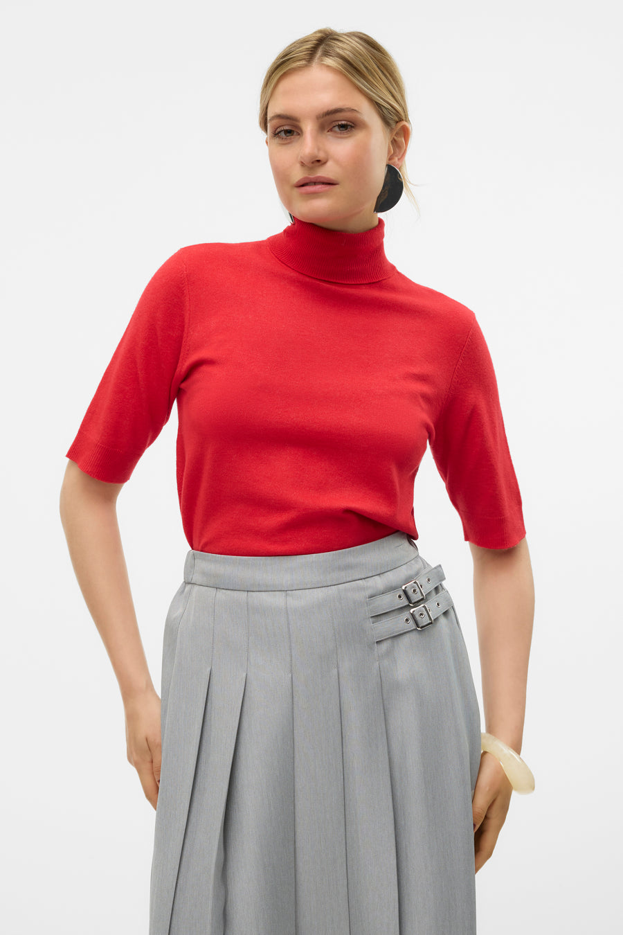 Pull à col roulé - rouge - VERO MODA®