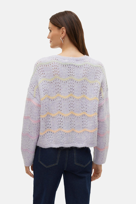 Pull à col rond - violet