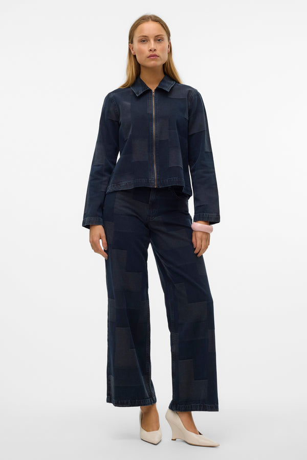 VMLIKKA LS ZIPPER PATCHWORK SHIRT
