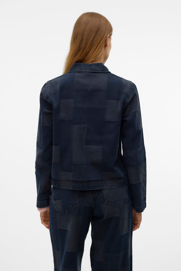 VMLIKKA LS ZIPPER PATCHWORK SHIRT