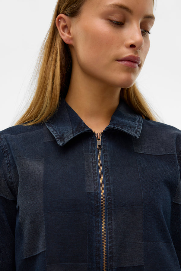 VMLIKKA LS ZIPPER PATCHWORK SHIRT