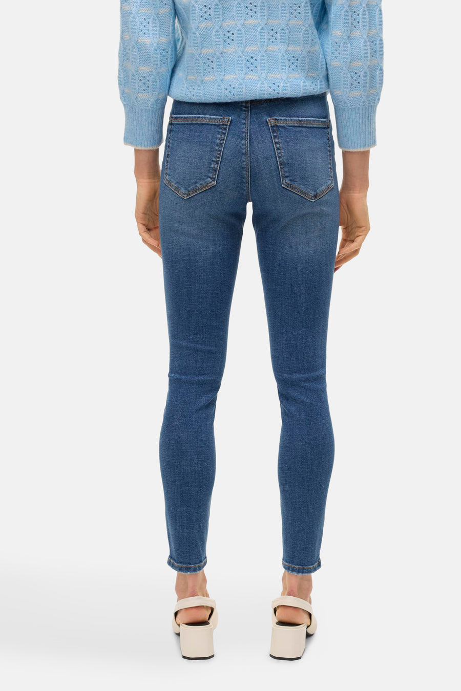 Pull à col rond - bleu - VERO MODA®