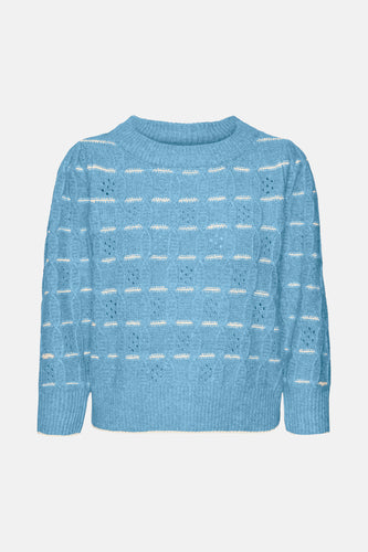 Pull à col rond - bleu - VERO MODA®