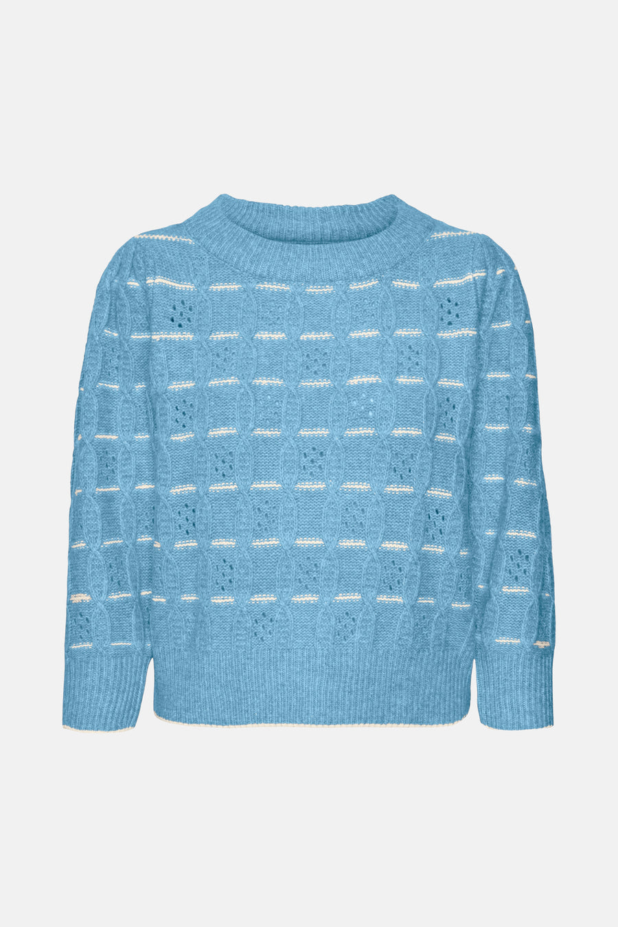 Pull à col rond - bleu - VERO MODA®