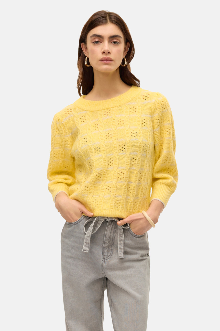 VMNEWLEONOR 3/4 O-NECK PULLOVER GA BOO - VERO MODA®