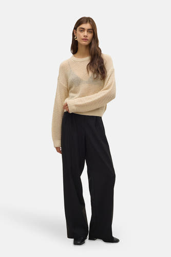 Pull à col rond - beige