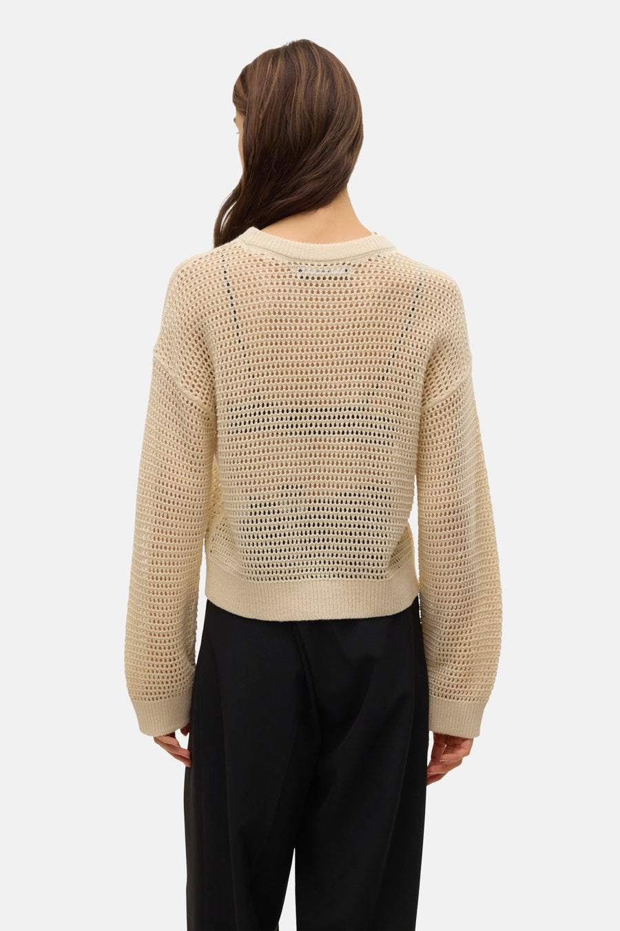 Pull à col rond - beige