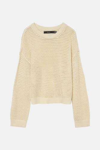 Pull à col rond - beige