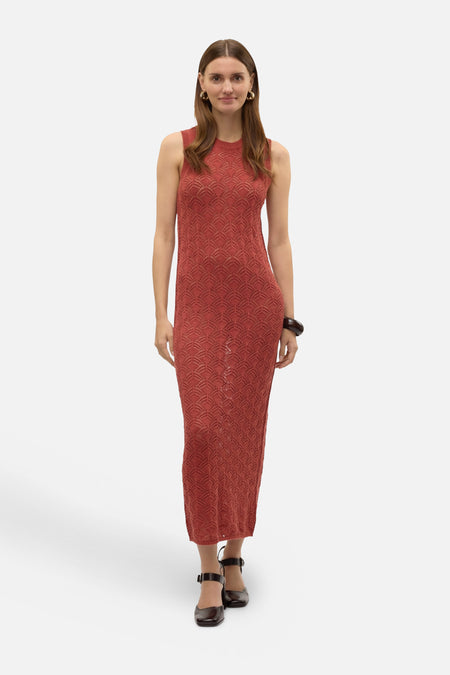 VMNEWVERENA SL O-NECK CALF DRESS BOO