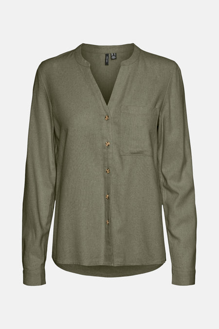 VMMYMILO L/S V-NECK SHIRT WVN GA