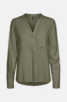 VMMYMILO L/S V-NECK SHIRT WVN GA