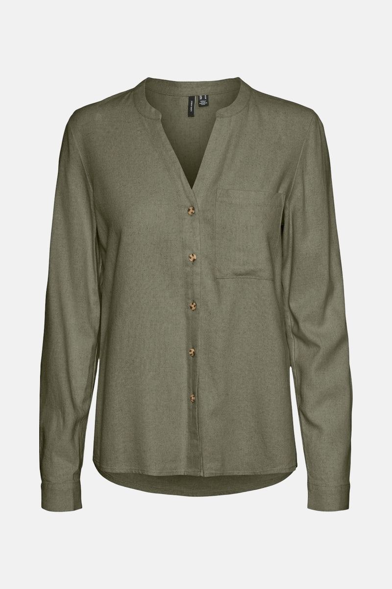 VMMYMILO L/S V-NECK SHIRT WVN GA