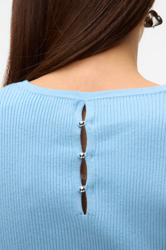 Pull à col rond - bleu - VERO MODA®