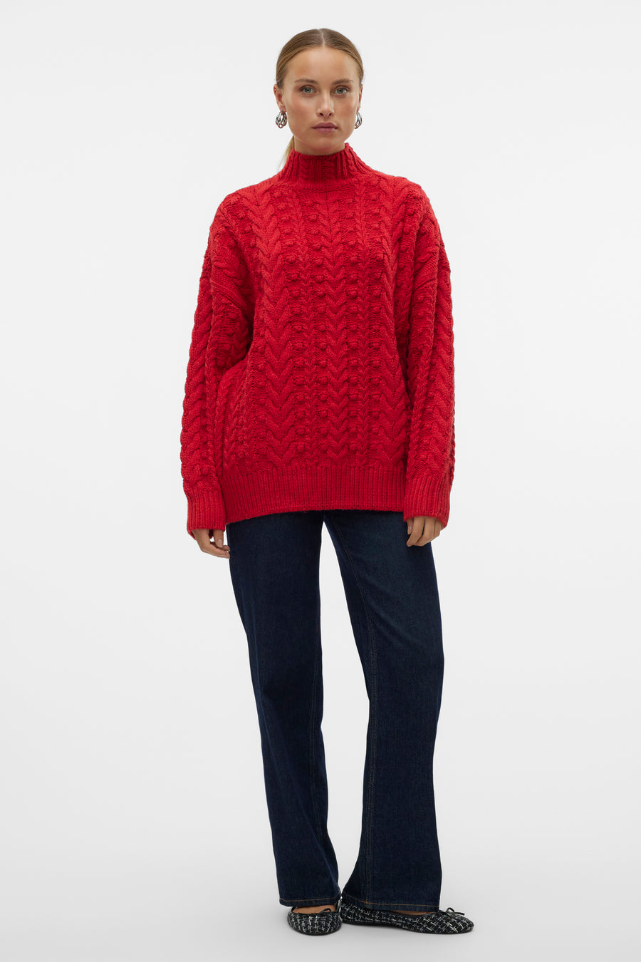 Pull à col rond - rouge - VERO MODA®