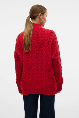 Pull à col rond - rouge - VERO MODA®