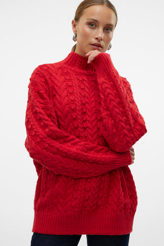 Pull à col rond - rouge - VERO MODA®