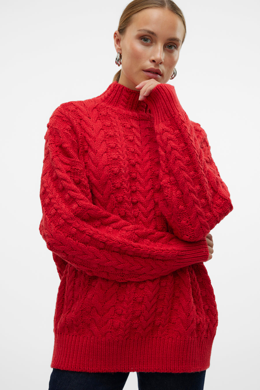 Pull à col rond - rouge - VERO MODA®