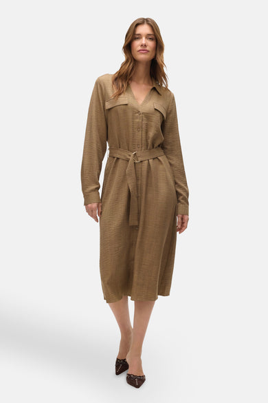 VMVICA L/S CALF SHIRT DRESS WVN BTQ GA