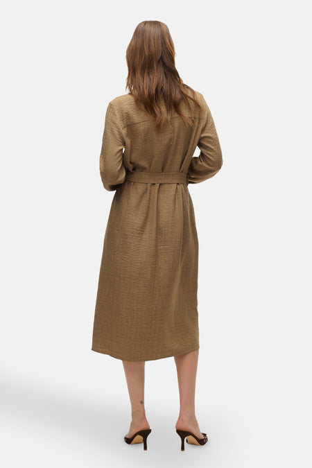 VMVICA L/S CALF SHIRT DRESS WVN BTQ GA