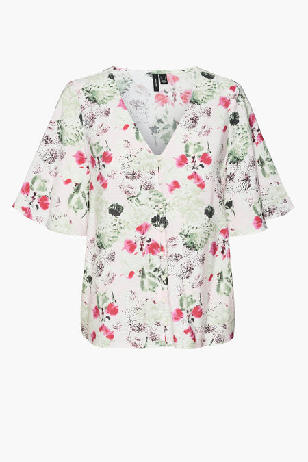 VMMIRANDA 2/4 V-NECK TOP WVN VIP