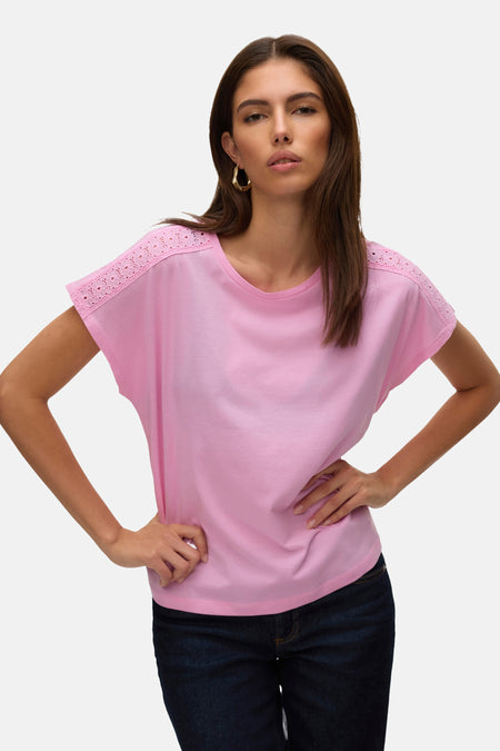 VMEMMY SS LACE TAPE TOP JRS NOOS