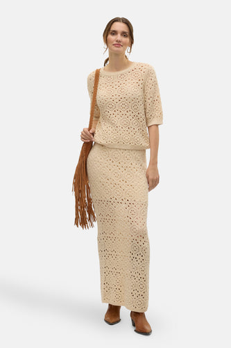 Pull à col rond - beige - VERO MODA®