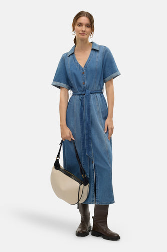 Robe à manches courtes - Mid blue denim - VERO MODA®