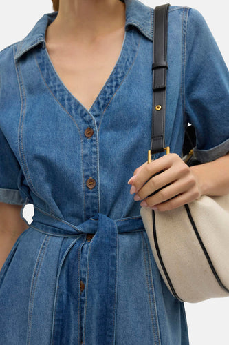Robe à manches courtes - Mid blue denim - VERO MODA®