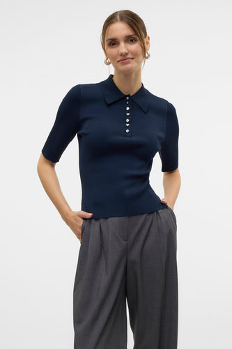 VMPEARL 2/4 POLONECK PULLOVER PRM