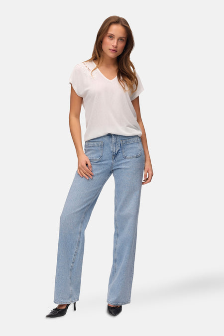 VMBILSA S/S V-NECK T-SHIRT JRS BTQ