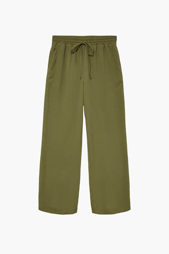 Pantalon vert de VERO MODA, avec cordon et jambes larges.