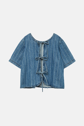 Blouse à manches courtes - mid blue denim - VERO MODA®
