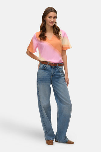VMVANYA S/S V-NECK TOP WVN LCS