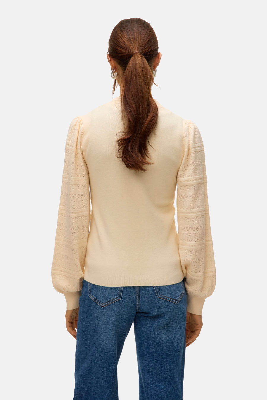 Pull à col rond - écru - VERO MODA® - 3