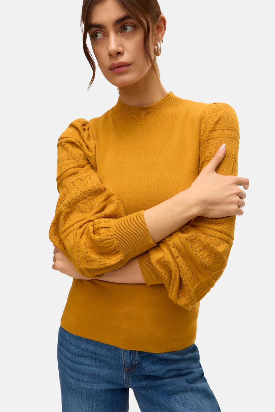 Pull à col rond - jaune - VERO MODA® - 4