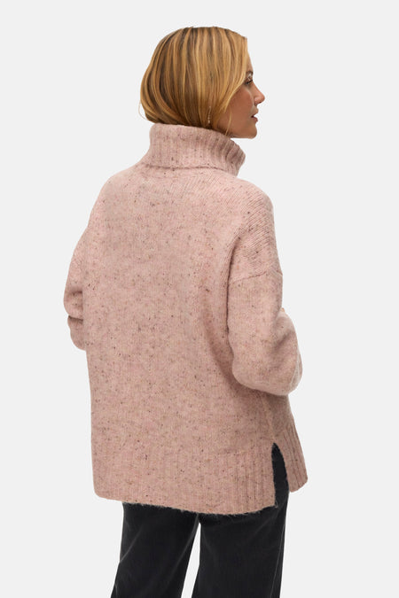 Pull à col roulé - rose